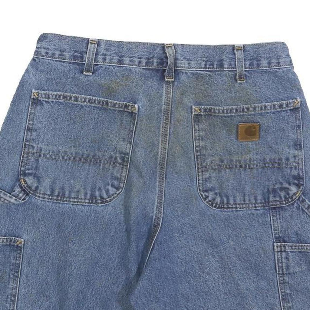 CARHARTT Womens Denim Blue Casual Cut-Off Shorts M W33 Distressed