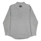 HARLEY DAVIDSON Mens Grey Pinstripe Cotton Shirt M Casual Button-Up