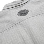 HARLEY DAVIDSON Mens Grey Pinstripe Cotton Shirt M Casual Button-Up