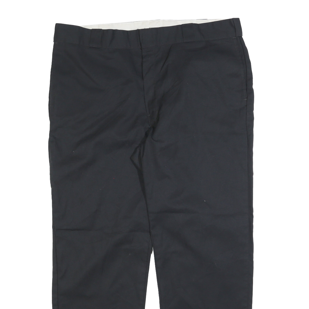 DICKIES Mens Regular Fit Black Cotton Blend Trousers W40 L30 Workwear Straight