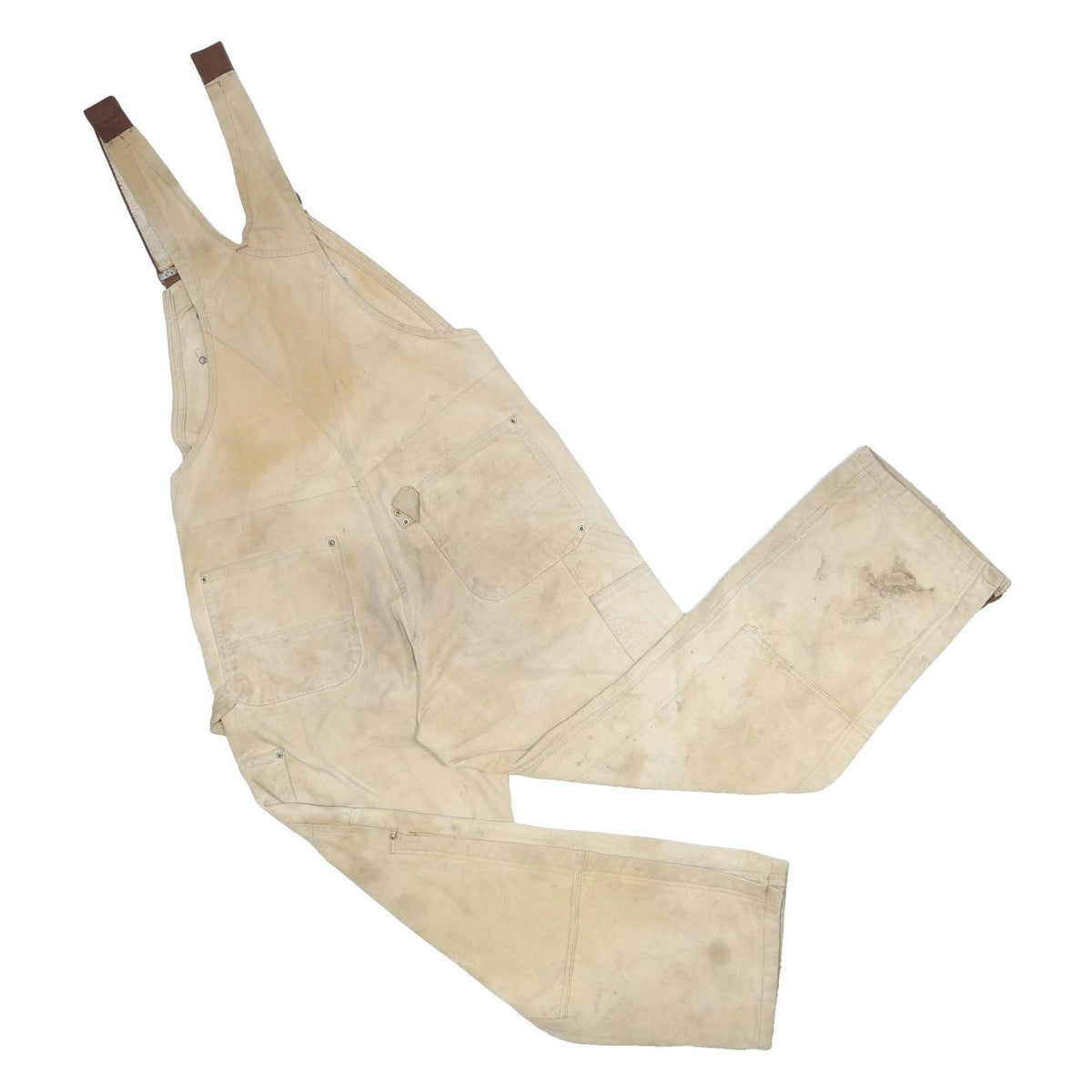 CARHARTT Mens Beige Cotton Dungarees Loose Fit Workwear M W34 L30 Durable