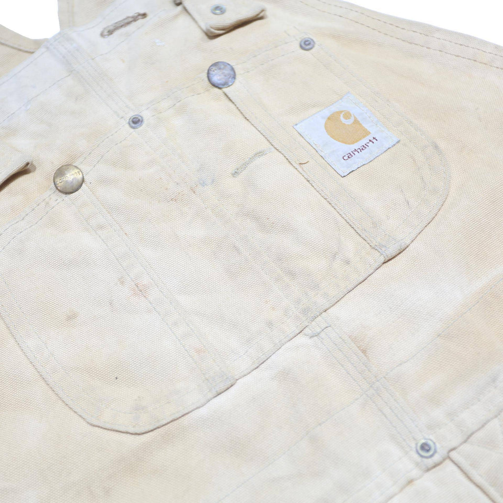 CARHARTT Mens Beige Cotton Dungarees Loose Fit Workwear M W34 L30 Durable