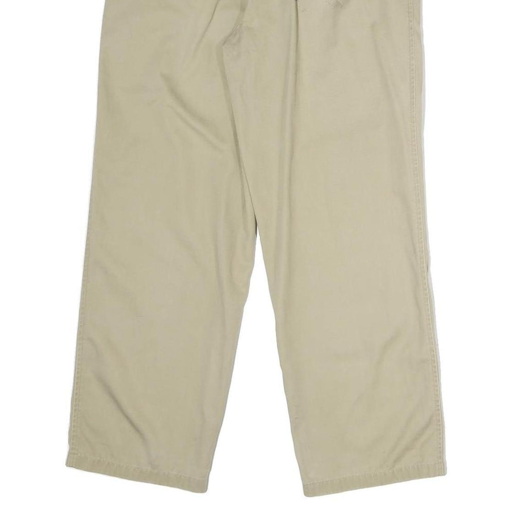 NAUTICA Mens Cotton Beige Regular Straight Trousers W30 L27 Casual Zip Closure