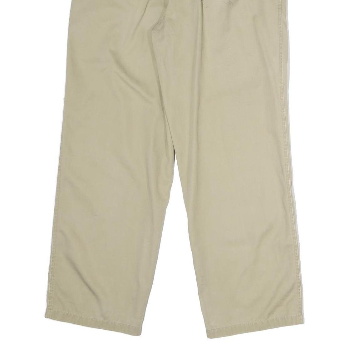 NAUTICA Mens Cotton Beige Regular Straight Trousers W30 L27 Casual Zip Closure