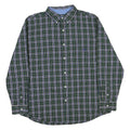 CHAPS Mens Green & Blue Check Shirt 2XL Button-Down Collar Long Sleeve Cotton
