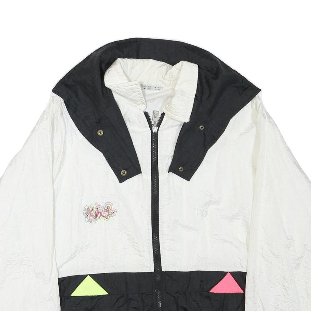 SERGIO TACCHINI Womens Black & White Graphic Zip Jacket M Polyester Blend Casual