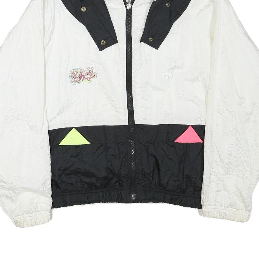 SERGIO TACCHINI Womens Black & White Graphic Zip Jacket M Polyester Blend Casual