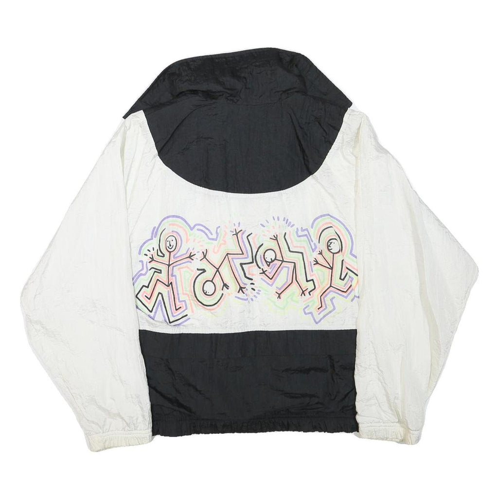 SERGIO TACCHINI Womens Black & White Graphic Zip Jacket M Polyester Blend Casual