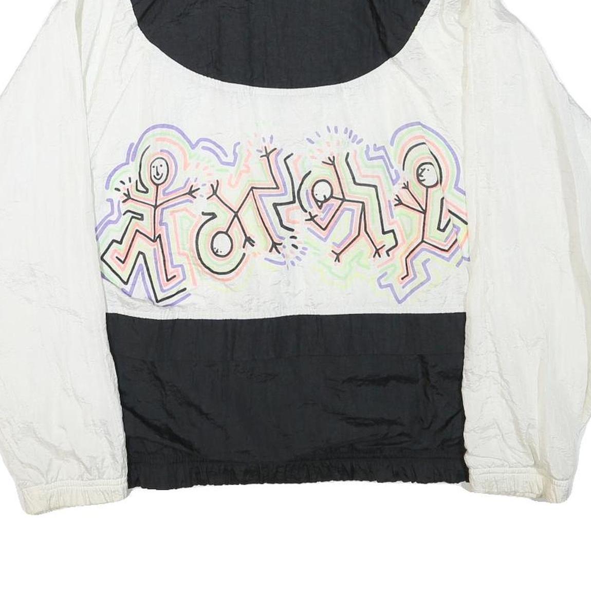 SERGIO TACCHINI Womens Black & White Graphic Zip Jacket M Polyester Blend Casual