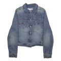 TOMMY HILFIGER Womens Blue Denim Jacket M Cotton Blend Button Closure Classic
