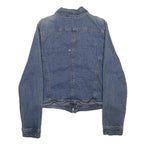 TOMMY HILFIGER Womens Blue Denim Jacket M Cotton Blend Button Closure Classic