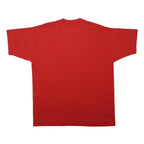 FRUIT OF THE LOOM Single Stitch Graphic Mens Red T-Shirt XL Short Sleeve Crew