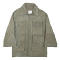 PEPE JEANS Mens Grey Leather Utility Jacket L Suede Four Pocket Zip Closure