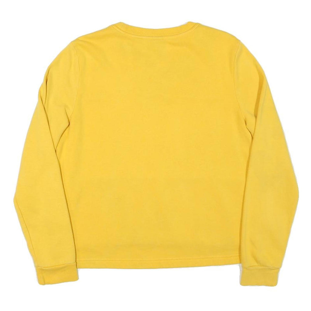 ADIDAS Womens Yellow & White Logo Crew Neck L Sweatshirt Cotton Blend Casual