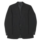 Mens Black Classic Wool Blend Button Jacket S Plain Formal Tailored