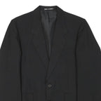 Mens Black Classic Wool Blend Button Jacket S Plain Formal Tailored