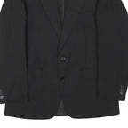 Mens Black Classic Wool Blend Button Jacket S Plain Formal Tailored