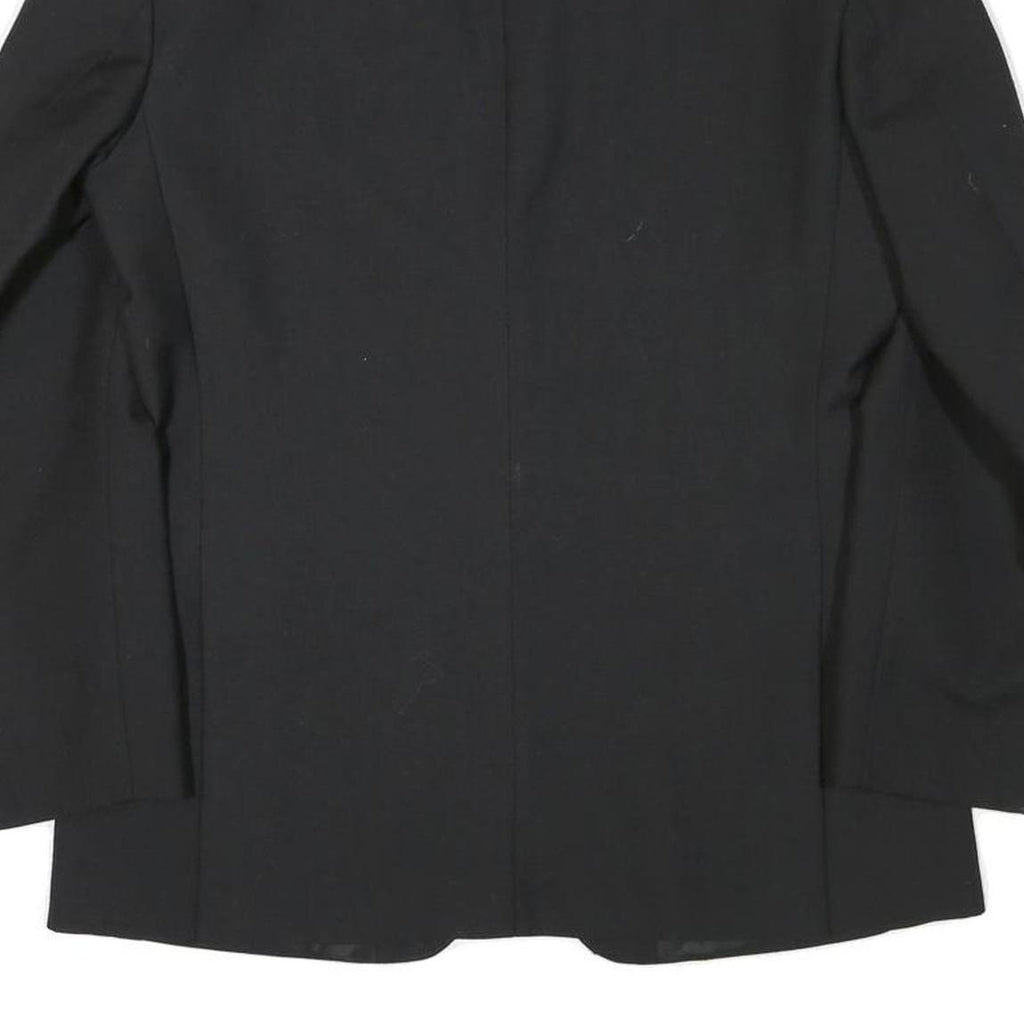 Mens Black Classic Wool Blend Button Jacket S Plain Formal Tailored