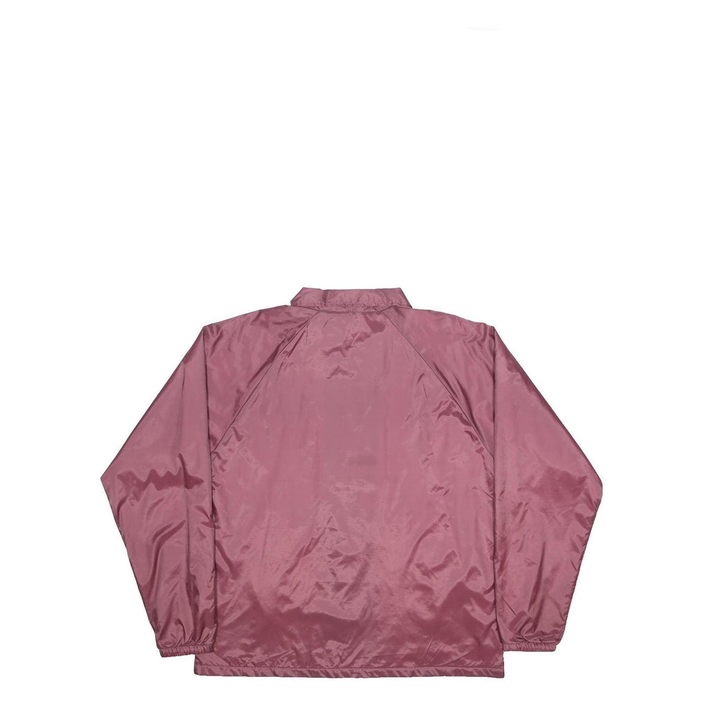 Mens Burgundy Plain Nylon Coach Jacket M Button Closure Lightweight Casual