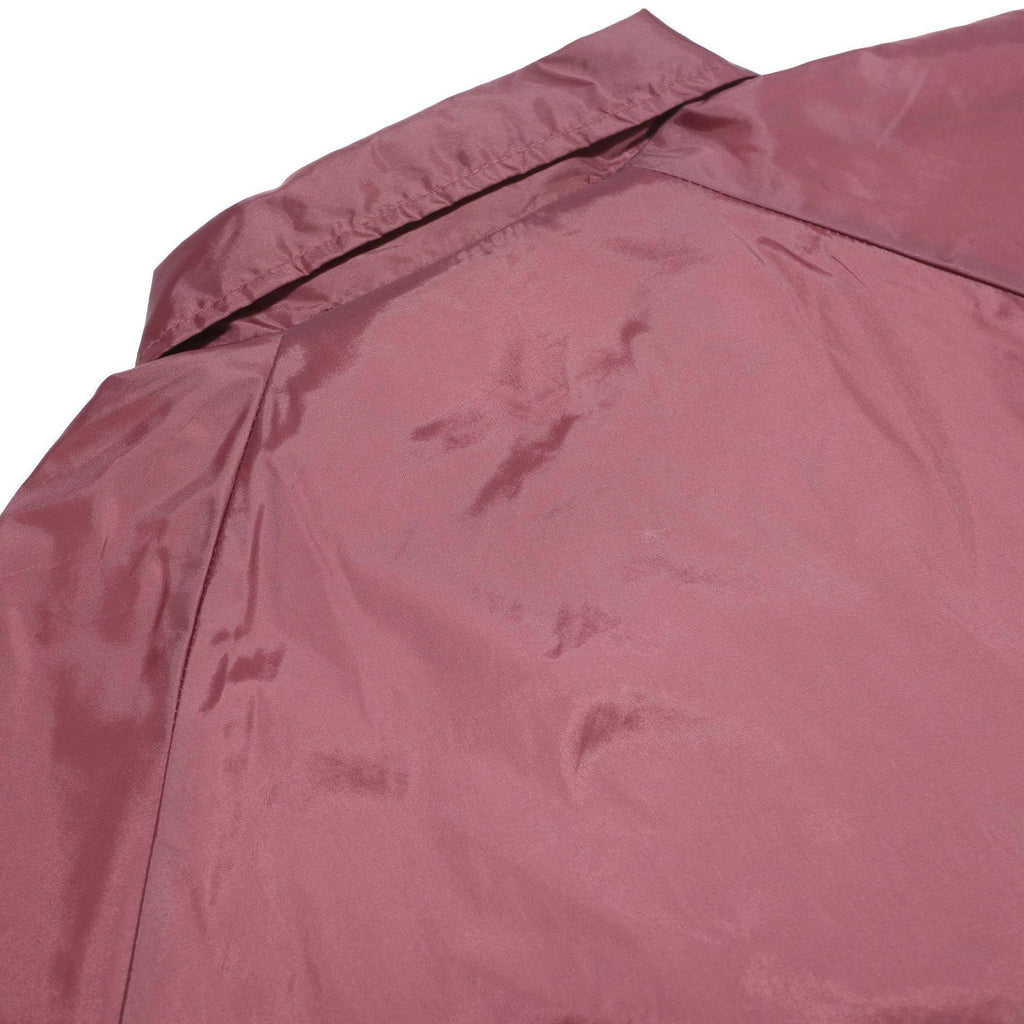 Mens Burgundy Plain Nylon Coach Jacket M Button Closure Lightweight Casual