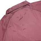 Mens Burgundy Plain Nylon Coach Jacket M Button Closure Lightweight Casual