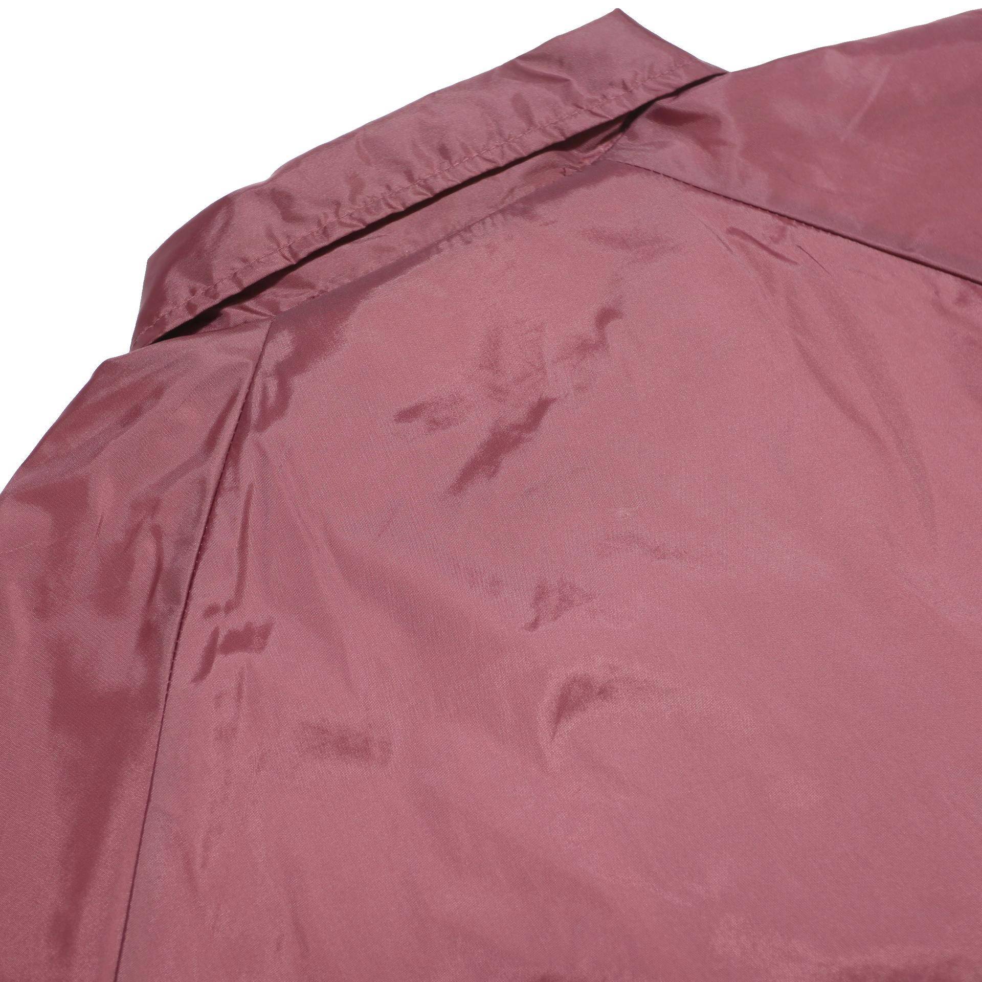 Mens Burgundy Plain Nylon Coach Jacket M Button Closure Lightweight Casual