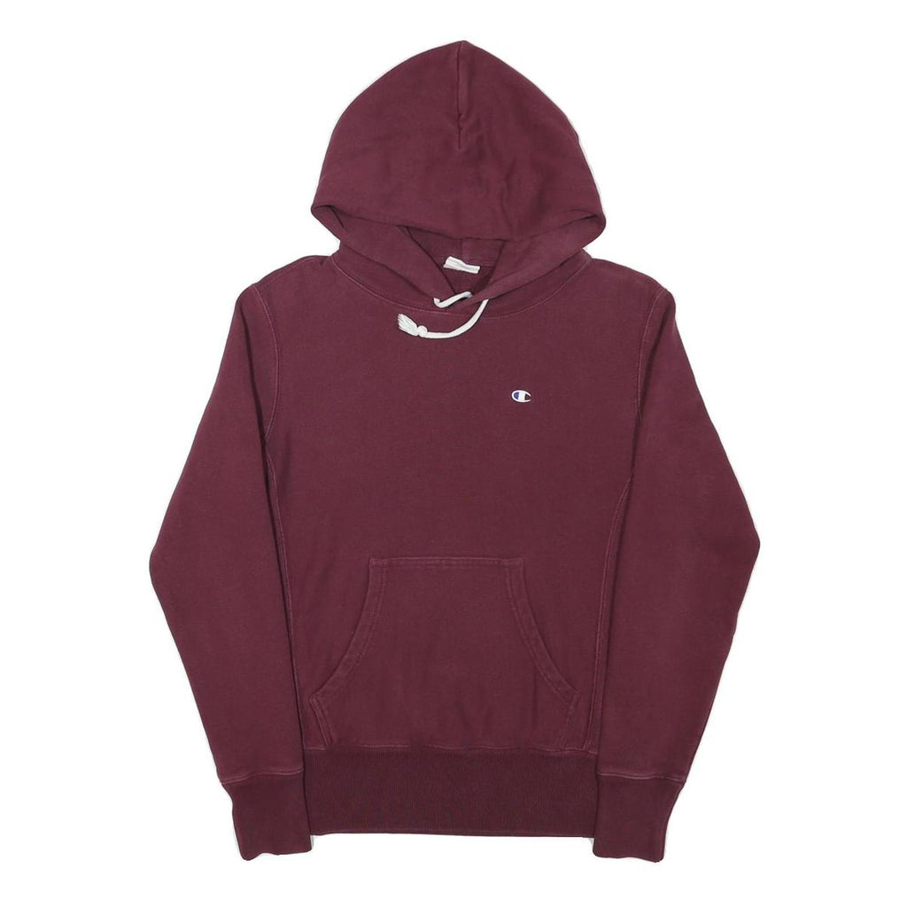 CHAMPION Mens Maroon Pullover Hoodie S Cotton Blend Comfort Casual
