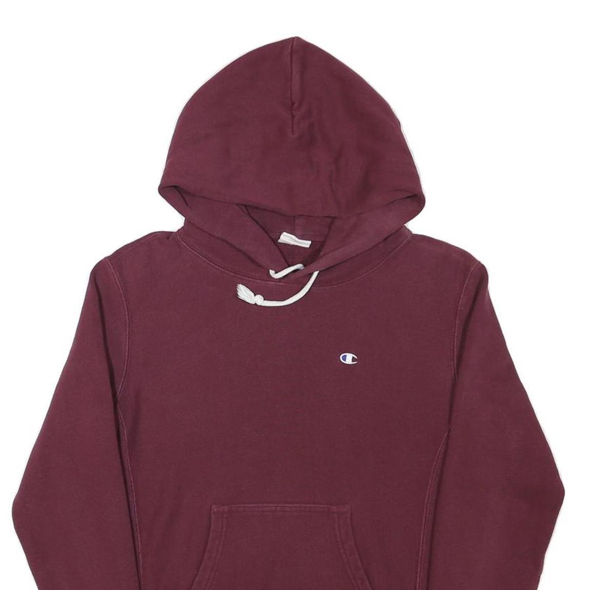 CHAMPION Mens Maroon Pullover Hoodie S Cotton Blend Comfort Casual