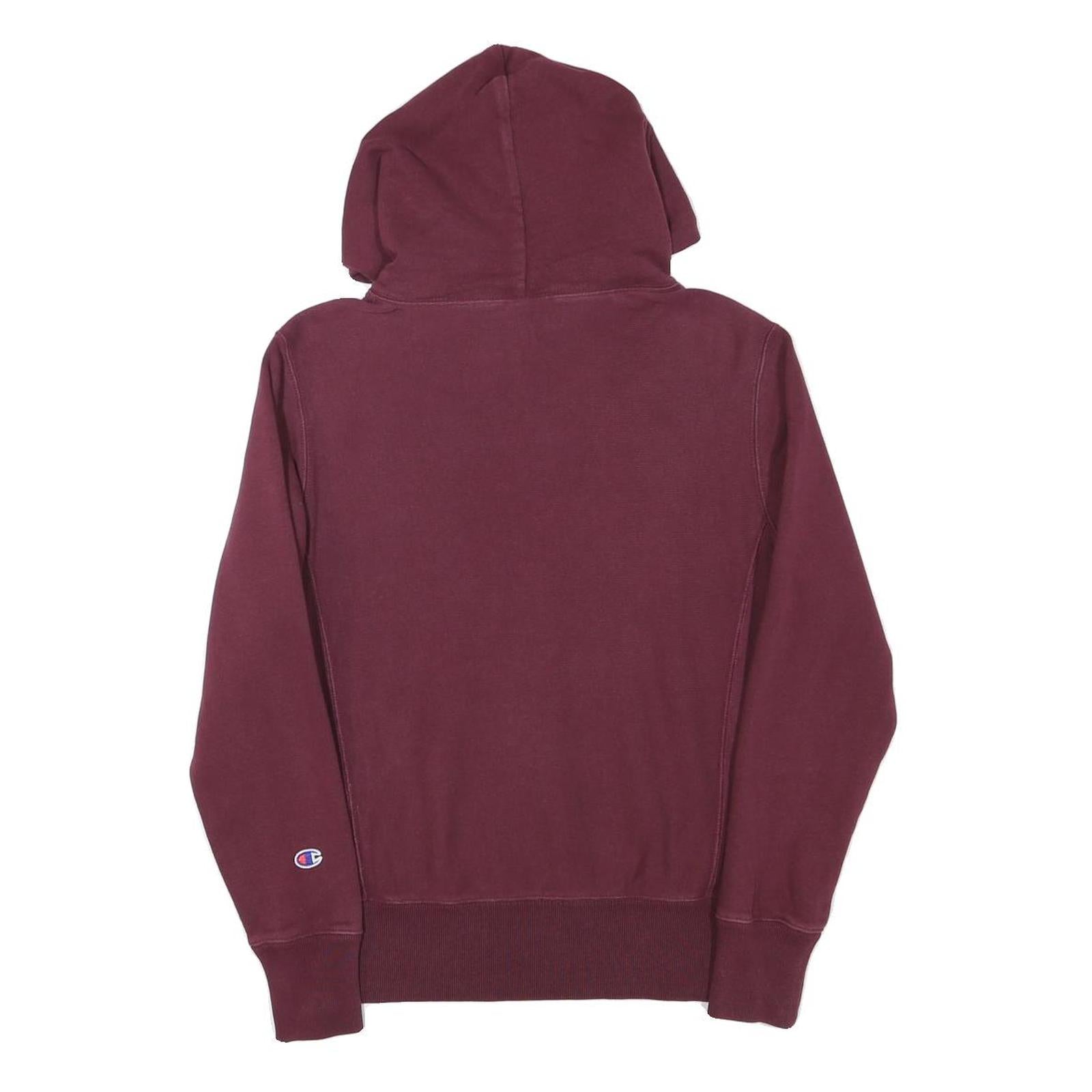 CHAMPION Mens Maroon Pullover Hoodie S Cotton Blend Comfort Casual
