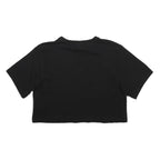 ELLESSE Womens Black Graphic T-Shirt UK 12 Short Sleeve Round Neck Casual Crop