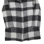 MARELLA Womens Black & Grey Check Wool Blend Coat Jacket UK 12 Button Closure