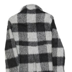 MARELLA Womens Black & Grey Check Wool Blend Coat Jacket UK 12 Button Closure
