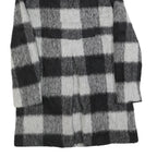 MARELLA Womens Black & Grey Check Wool Blend Coat Jacket UK 12 Button Closure