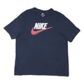 NIKE Mens Blue & Red Logo Graphic T-Shirt XL Short Sleeve Crew Neck Cotton Blend