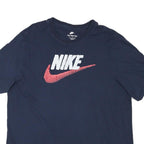 NIKE Mens Blue & Red Logo Graphic T-Shirt XL Short Sleeve Crew Neck Cotton Blend