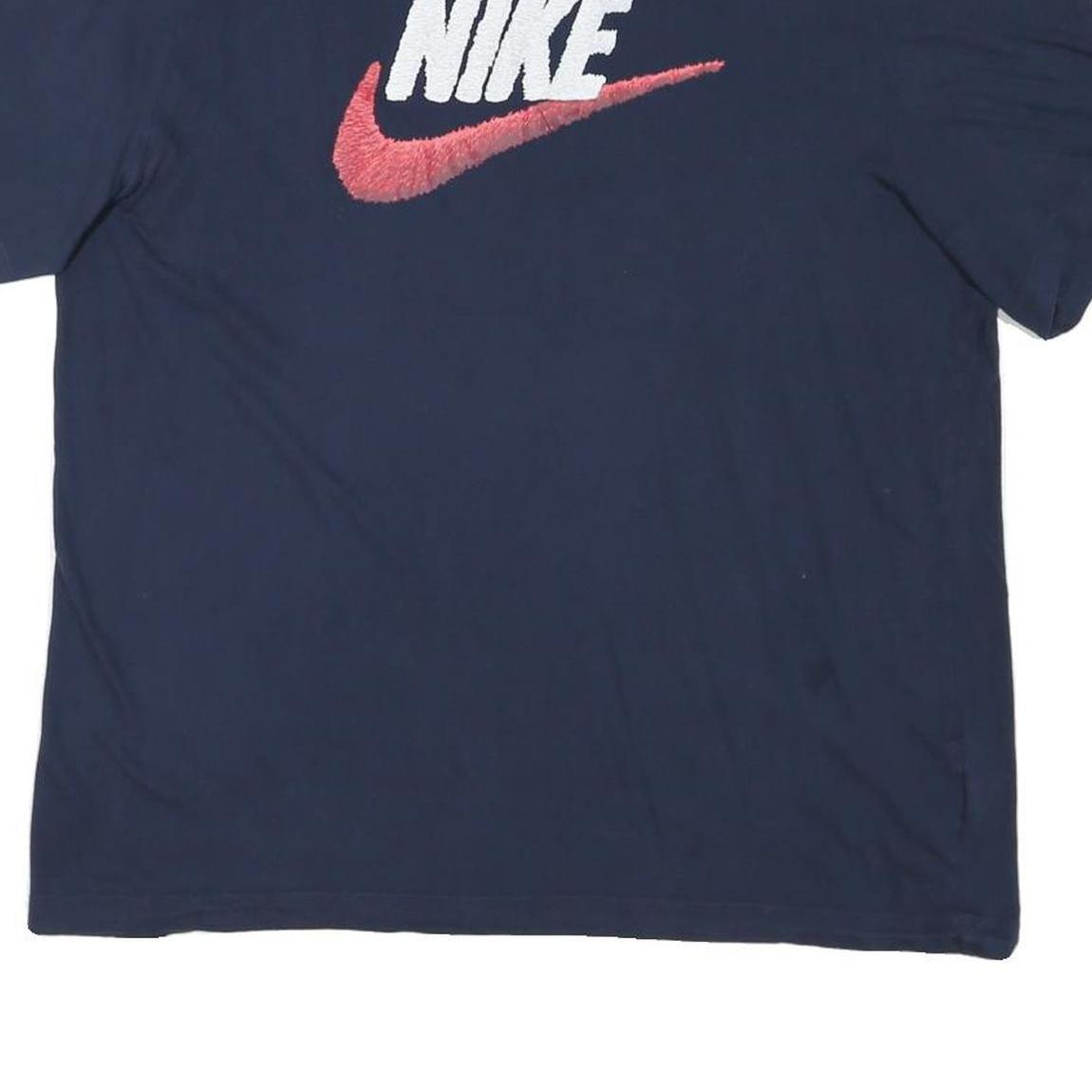 NIKE Mens Blue & Red Logo Graphic T-Shirt XL Short Sleeve Crew Neck Cotton Blend