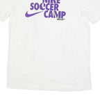 NIKE Mens White Purple Soccer Camp Graphic T-Shirt M Short Sleeve Crew Neck