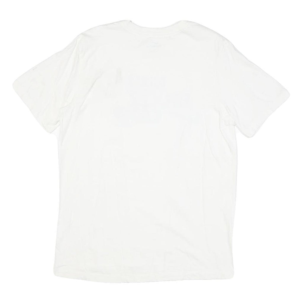 NIKE Mens White Purple Soccer Camp Graphic T-Shirt M Short Sleeve Crew Neck