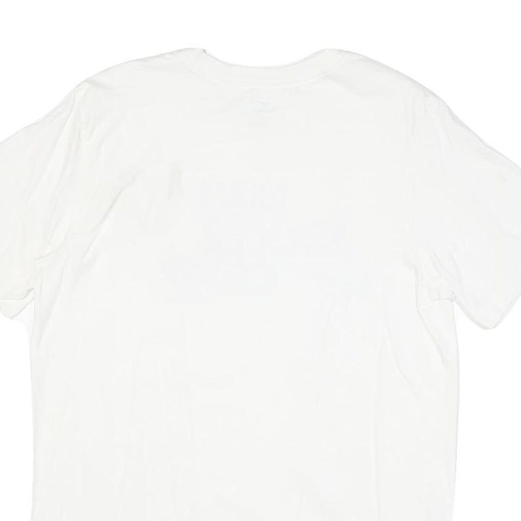 NIKE Mens White Purple Soccer Camp Graphic T-Shirt M Short Sleeve Crew Neck