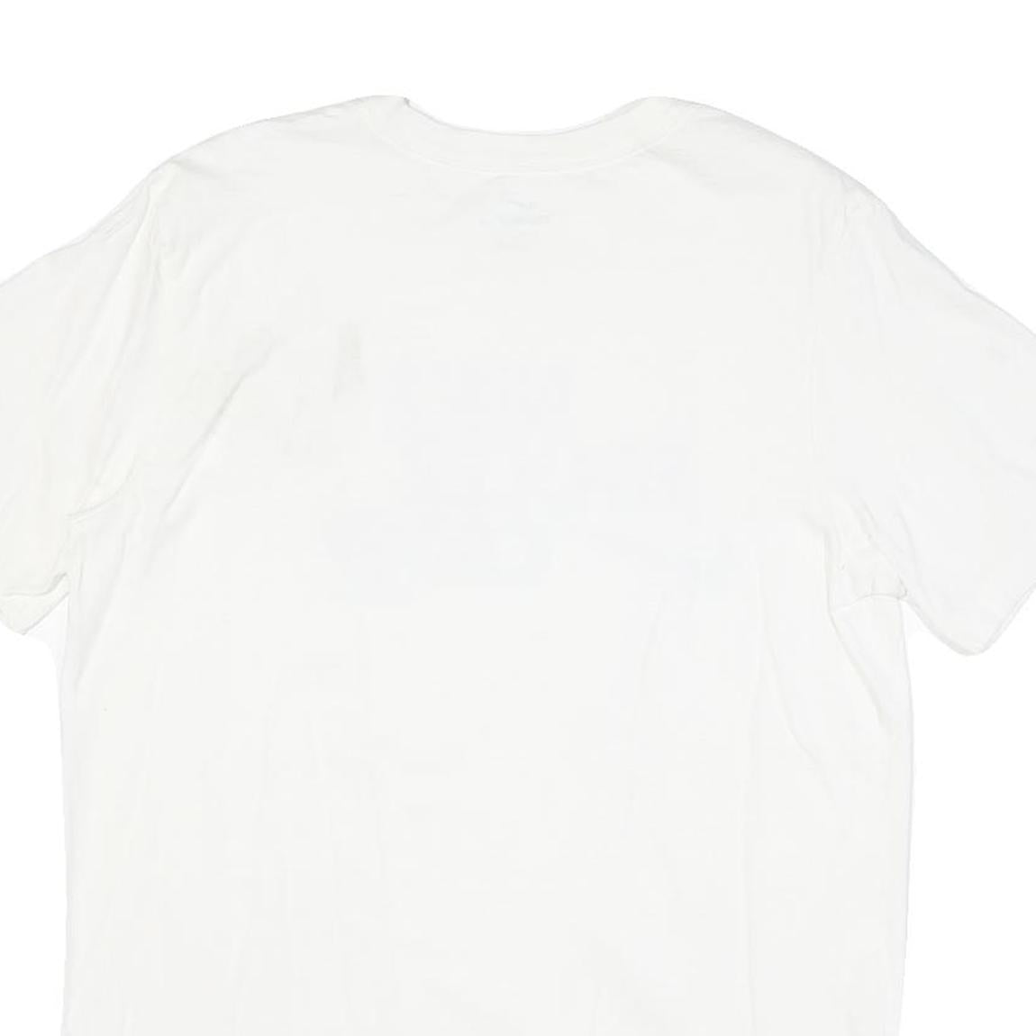 NIKE Mens White Purple Soccer Camp Graphic T-Shirt M Short Sleeve Crew Neck