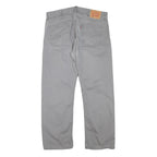 LEVI'S Mens Regular Fit Grey Cotton Blend Zip Trousers W37 L29 Casual Everyday