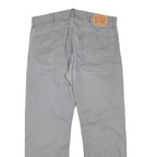 LEVI'S Mens Regular Fit Grey Cotton Blend Zip Trousers W37 L29 Casual Everyday