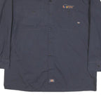 DICKIES Mens Blue Work Shirt XL King County Housing Authority Logo Cotton Blend