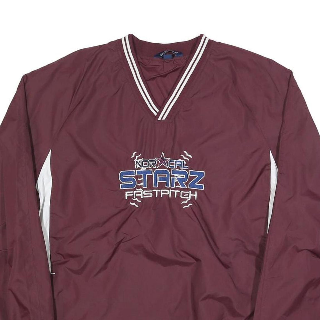 SPORT TEK Mens Maroon & White Nor Cal Starz Fastpitch V-Neck M Sweatshirt