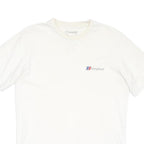 BERGHAUS Mens White Cotton Blend T-Shirt L Short Sleeve Crew Neck Logo