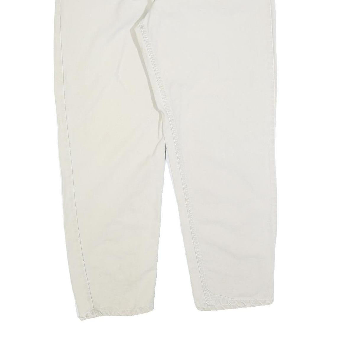 CARHARTT Mens Relaxed White Cotton Blend Zip Trousers W40 L32 Casual Workwear