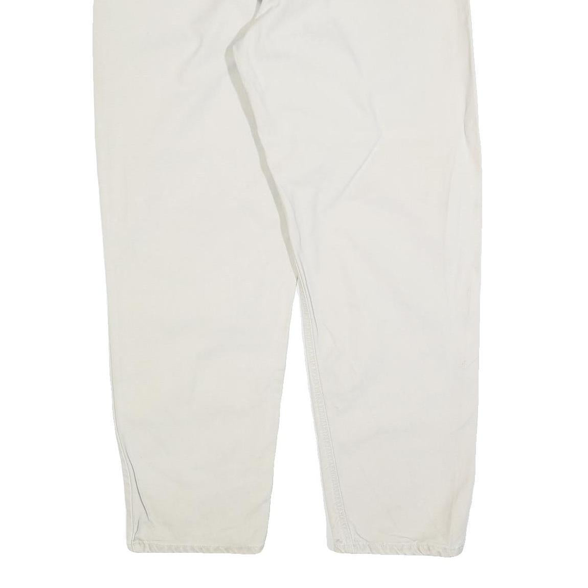 CARHARTT Mens Relaxed White Cotton Blend Zip Trousers W40 L32 Casual Workwear