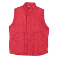 PRO FIT Womens Red Sleeveless Button Jacket M Polyester Blend Plain Lightweight