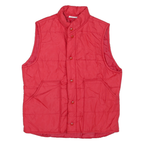 PRO FIT Womens Red Sleeveless Button Jacket M Polyester Blend Plain Lightweight