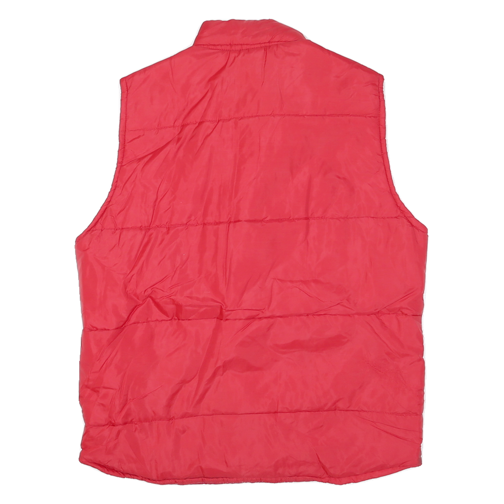 PRO FIT Womens Red Sleeveless Button Jacket M Polyester Blend Plain Lightweight